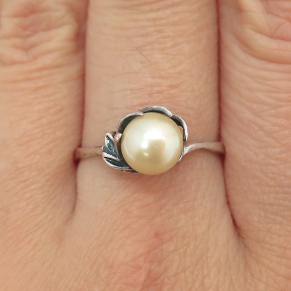 925 Sterling Silver Antique Art Deco Real Pearl Fl