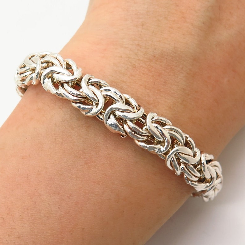 925 Sterling Silver Italy Milor Byzantine Link Bracelet Etsy