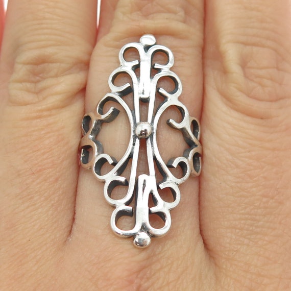 925 Sterling Silver Vintage Mexico Open-Work Flora