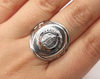 Bague Vintage En Argent Sterling 925 Avec émail Drapeau Américain - Taille 8.75 - Occasion