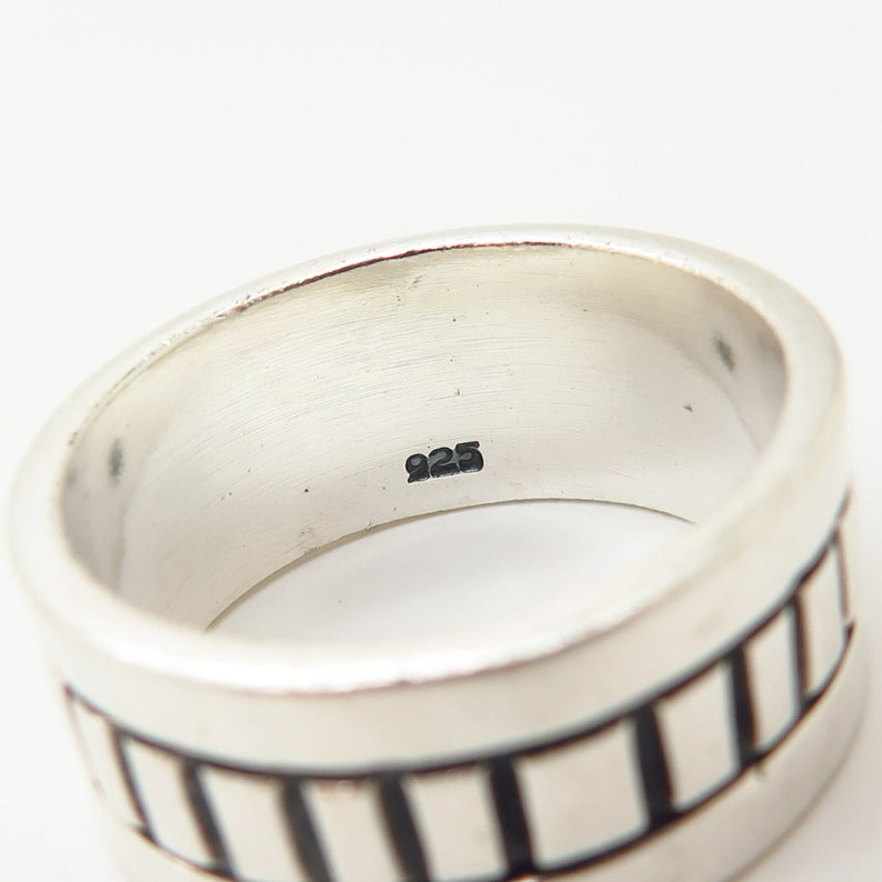 925 Sterling Silver Vintage Ornate Design Mens Band Ring Size 11