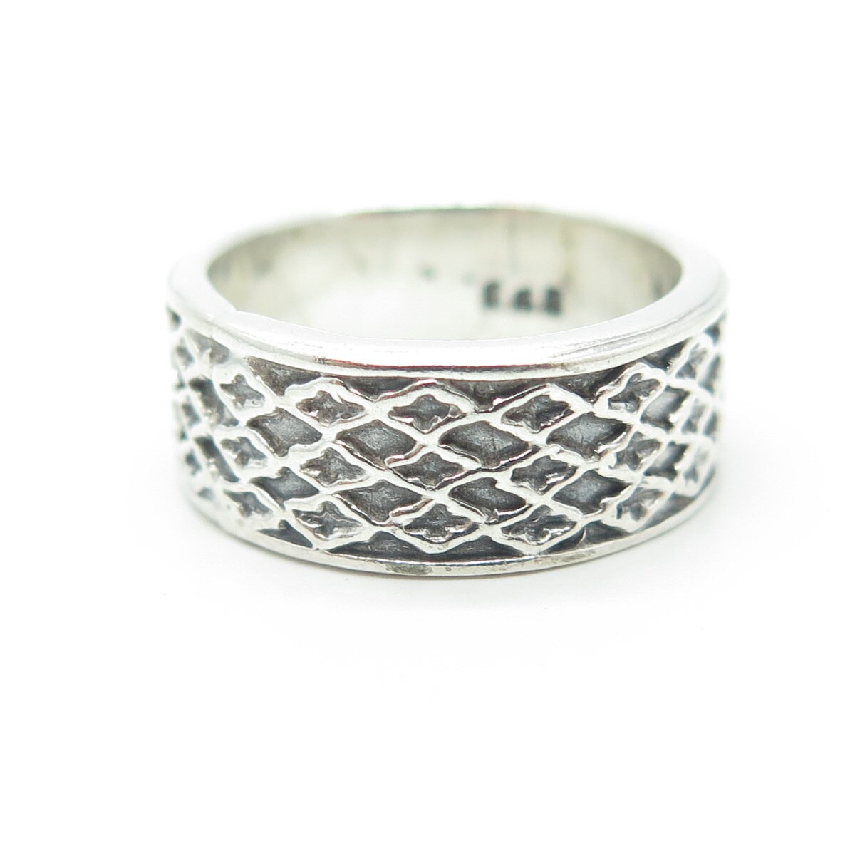925 Sterling Silver Vintage Mesh Band Ring Size 6.25 - Etsy
