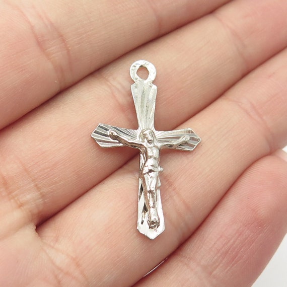 800 Silver Vintage Jesus Christ Cross Pendant - image 1