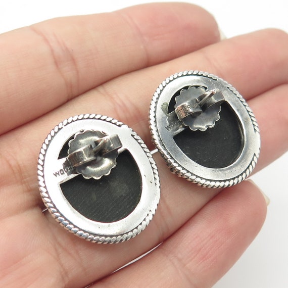 925 Sterling Silver Vintage WOODS Real Black Onyx… - image 2