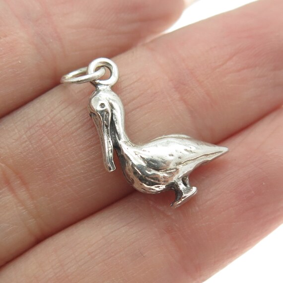925 Sterling Silver Vintage Pelican Bird Minimali… - image 2