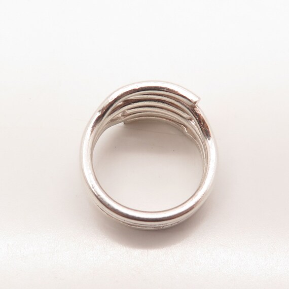 925 Sterling Silver Vintage Modernist Ring Size 6 - image 7