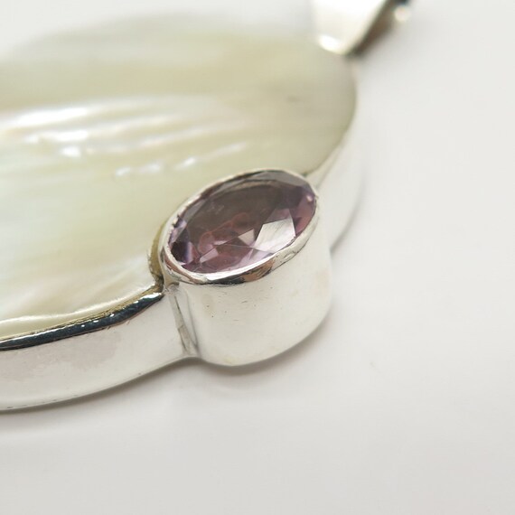 925 Sterling Silver Vintage Real Mother-Of-Pearl … - image 5