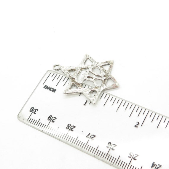 925 Sterling Silver Vintage Star of David Judaica… - image 3