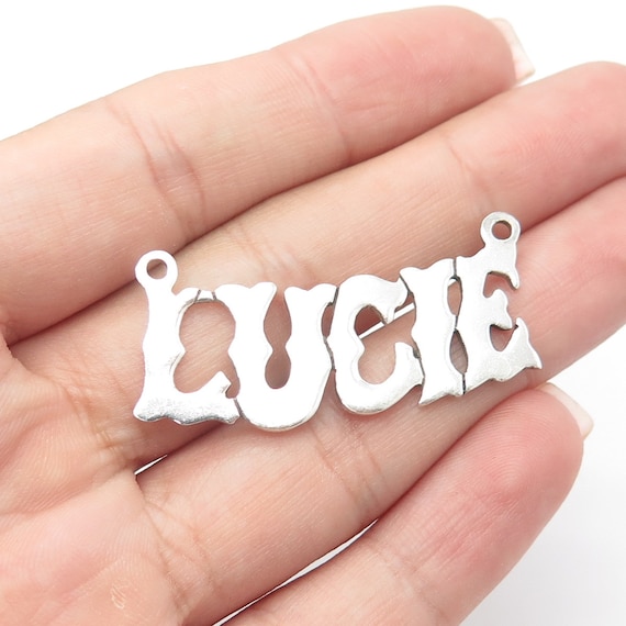 925 Sterling Silver Vintage "Lucie" Personalized … - image 1