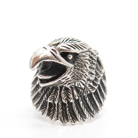 925 Sterling Silver Vintage Eagle Ring Size 9 3/4 - image 3