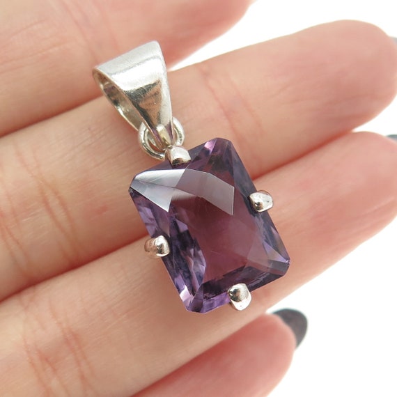 925 Sterling Silver Vintage Real Amethyst Gemstone