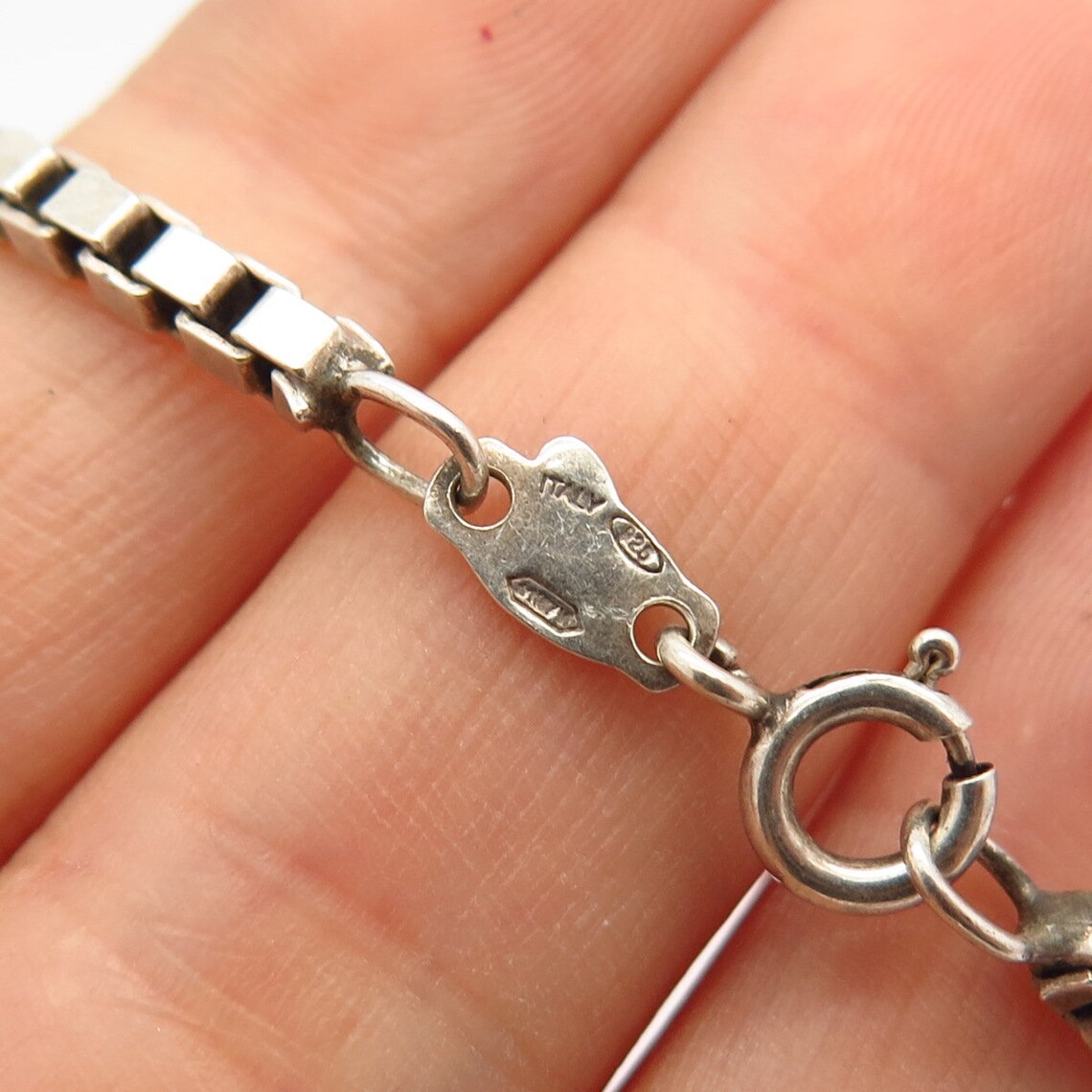 925 Sterling Silver Italy Stefani St. Jaques Box Chain Etsy