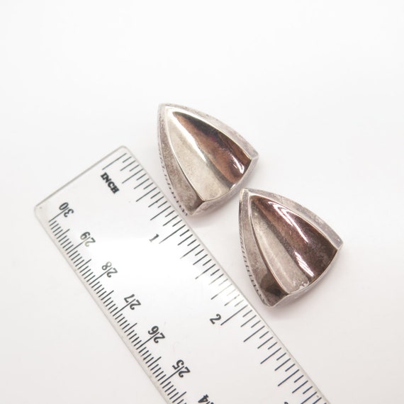 925 Sterling Silver Vintage Modernist Earrings - image 3