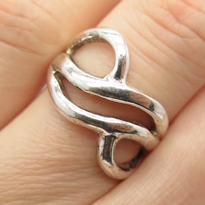 925 Sterling Silver Vintage Modernist Ring Size 6.5