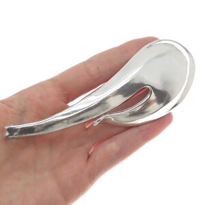 925 Sterling Silver Vintage Modernist Large Pin Brooch