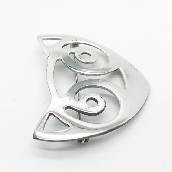 925 Sterling Silver Vintage A.B.E. Cat Pin Brooch - image 8