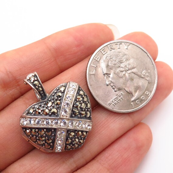 925 Sterling Silver Real Marcasite Gem and C Z Pu… - image 4