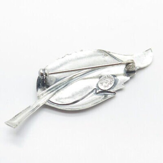 925 Sterling Silver Vintage Jewelart Leaf Pin Bro… - image 7