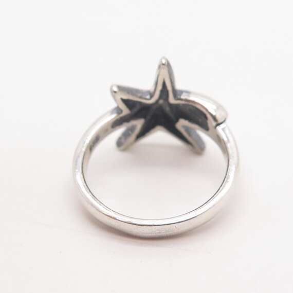 925 Sterling Silver Vintage Starfish Ring Size 6.… - image 6