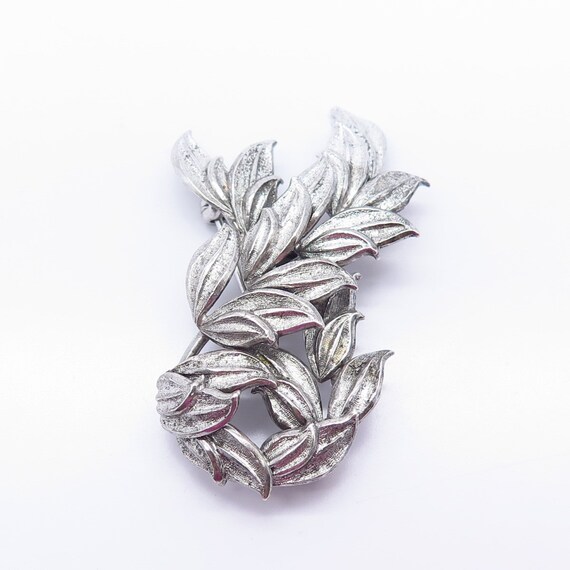 925 Sterling Silver Vintage Carl Art Leaf Pin Bro… - image 3