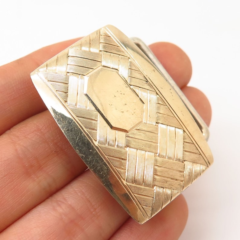 925 Sterling Silver Hadley Quality Co Gold Plated Belt Buckle