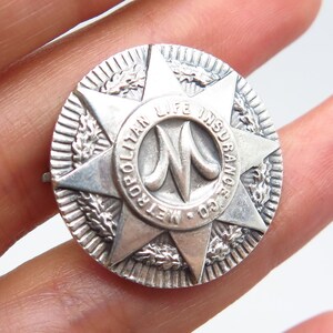 925 Sterling Silver Vintage Metropolitan Life Insurance Co. Pin Brooch