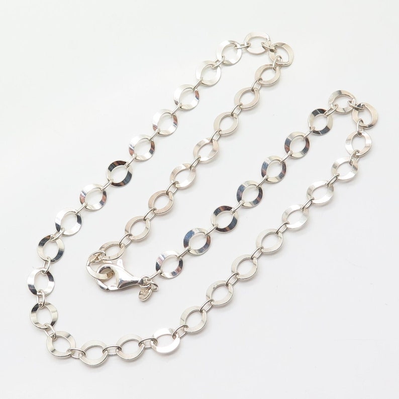 925 Sterling Silver Italy Milor Oval Style Chain Necklace 18