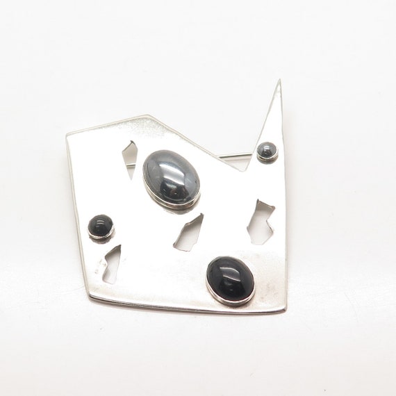 925 Sterling Silver Vintage Real Black Onyx and H… - image 4