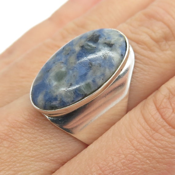 925 Sterling Silver Vintage Mexico Real Sodalite … - image 2