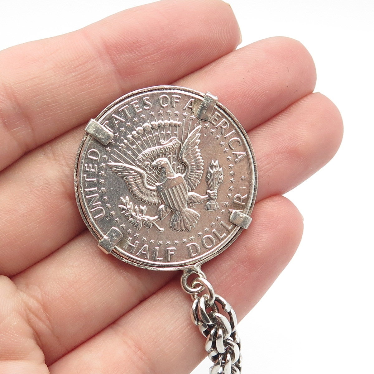 900 Silver Vintage 1964 Kennedy Half Dollar Coin Key Chain Ring - Etsy