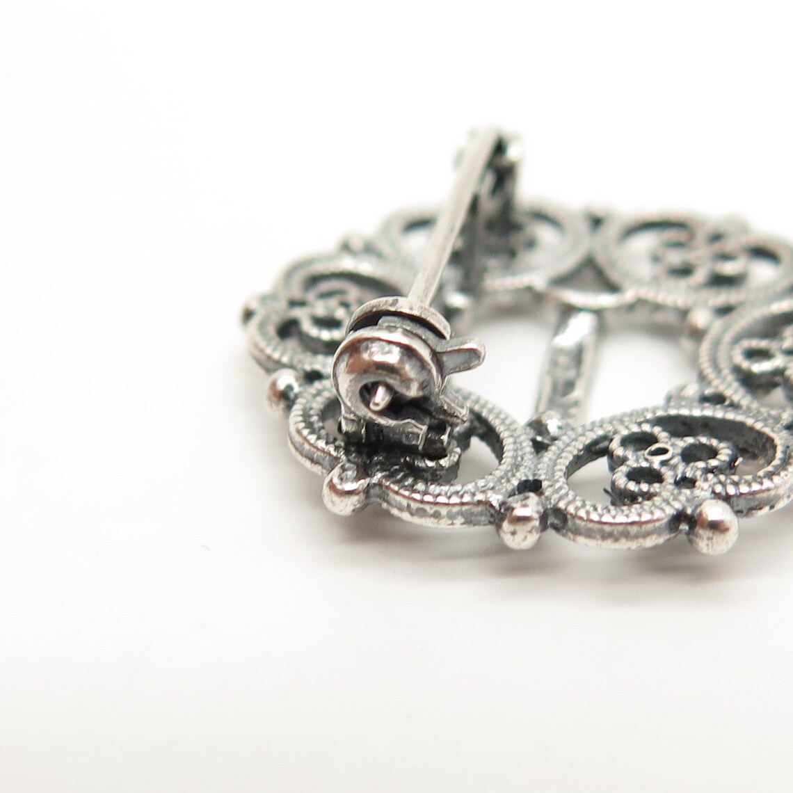 925 Sterling Silver Vintage Ornate Pin Brooch Etsy