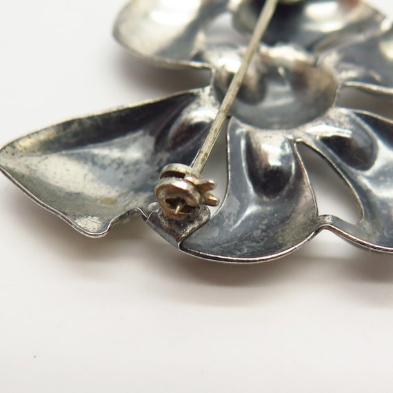 925 Sterling Silver Vintage Monet Floral Design P… - image 4