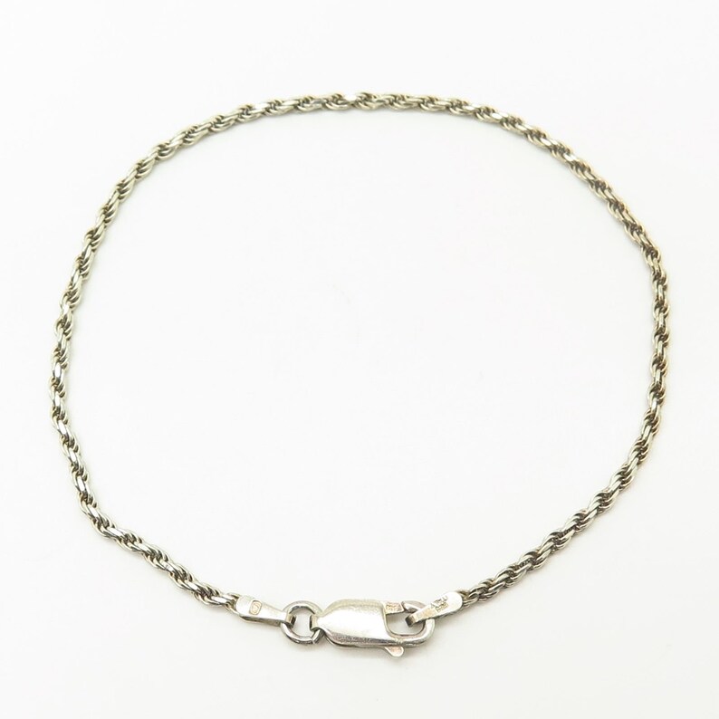Italy Signed 925 Sterling Silver Twisted Rope Link Bracelet 7 14