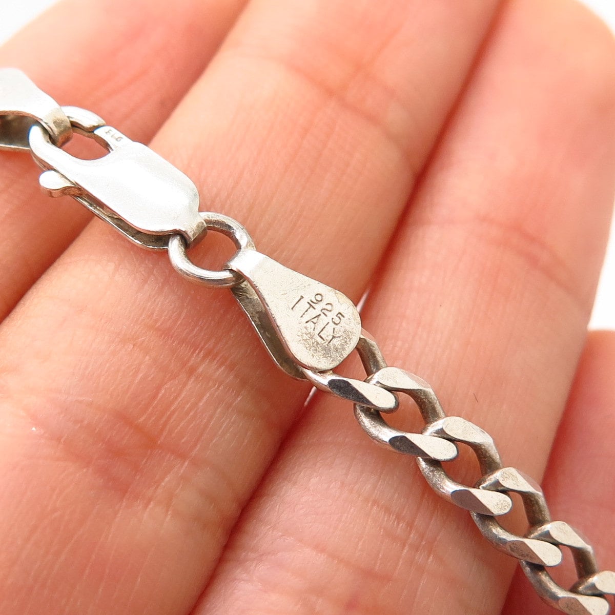 925 Sterling Silver Italy Long Cuban Chain Necklace 30 Etsy