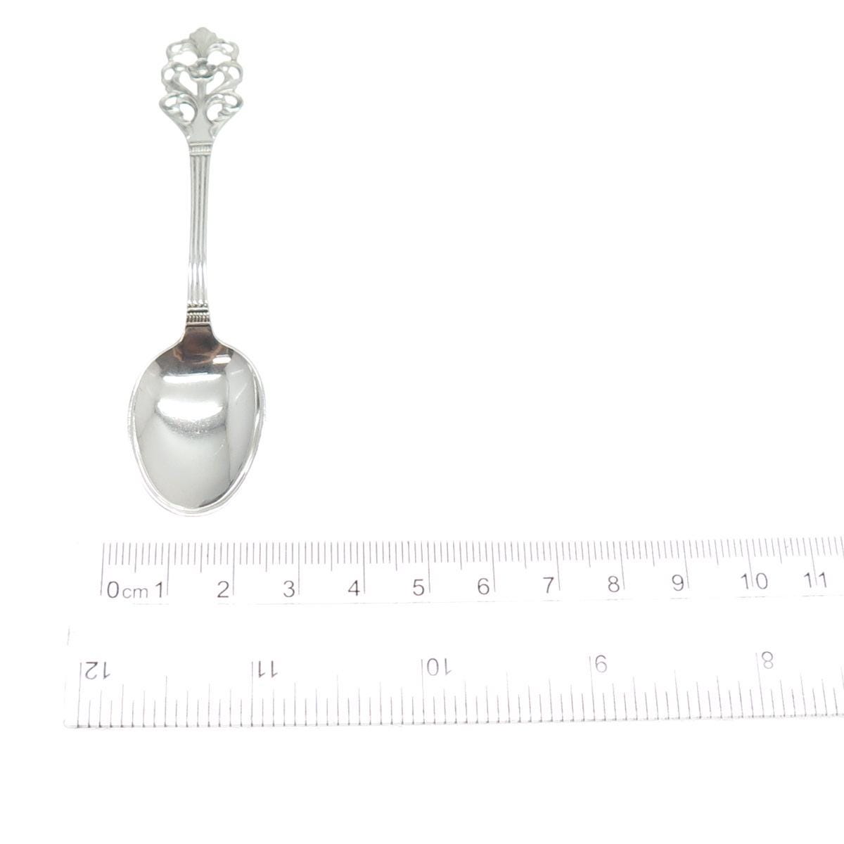 【TH Marthinsen】 年代物ティースプーン シルバー830 THORVALD MARTHINSEN 830S Silver Vintage Norway Viking Flower