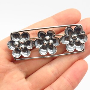 925 Sterling Silver Antique Coro Floral Design Pin Brooch