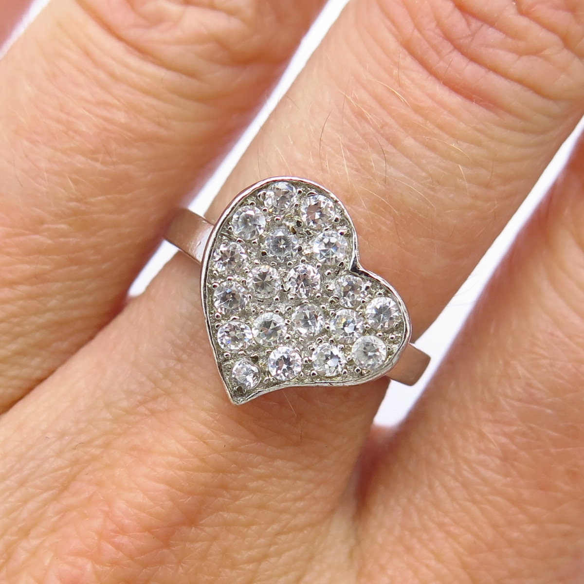 【charlottechesnais】Heart Ring シルバー 925 Sterling Silver C Z Heart Shape Ring Size 6 - Etsy