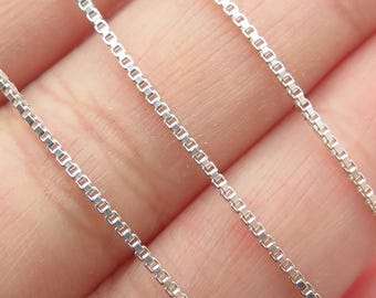 925 Sterling Silver Italy Box Chain Necklace 18"