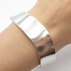 925 Sterling Silver Vintage Modernist Cuff Bracelet 7&quot;
