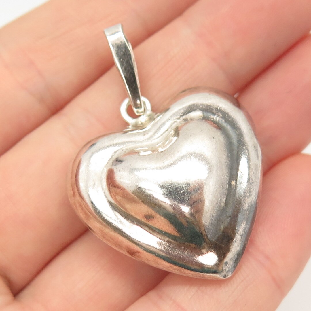 925 Sterling Silver Vintage Mexico Heart Hollow Pendant - Etsy 925 Sterling Silver Vintage Mexico Heart Hollow Pendant - Etsy