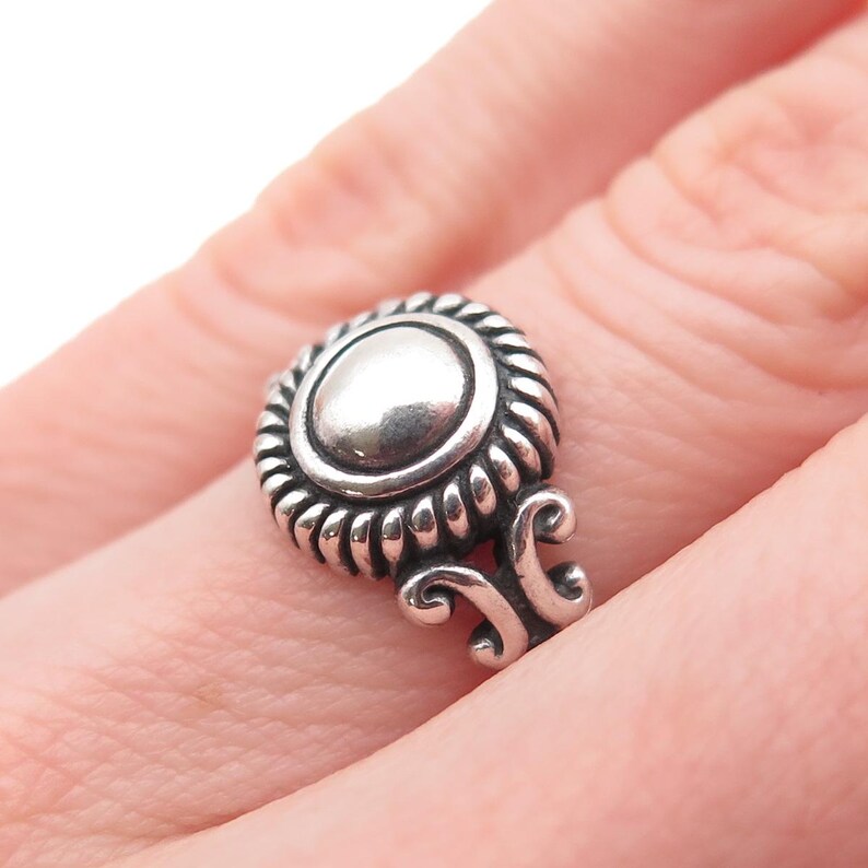 Brighton 925 Sterling Silver Vintage Modernist Oxidized Ring Size 4.75 image 2