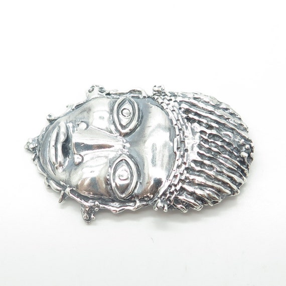 925 Sterling Silver Vintage Lyoba Idia Mask Repro… - image 6