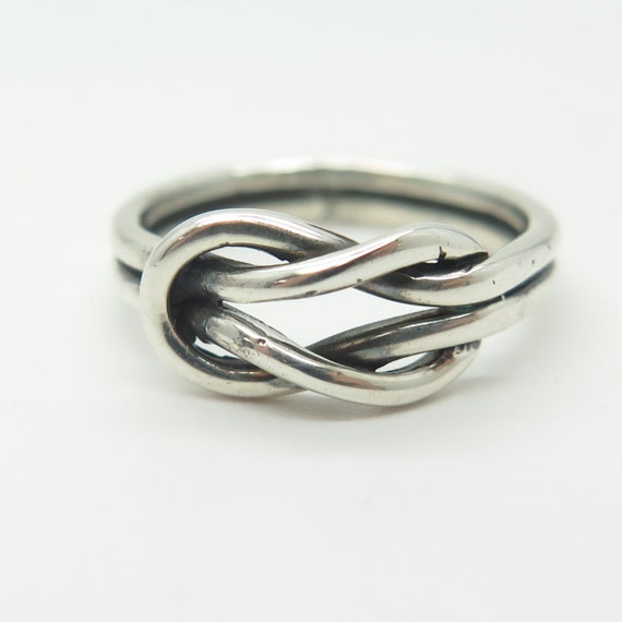 925 Sterling Silver Vintage Mariner Love Knot Rin… - image 3