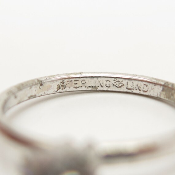 925 Sterling Silver Vintage Vargas Round-cut C Z Ring Size 7