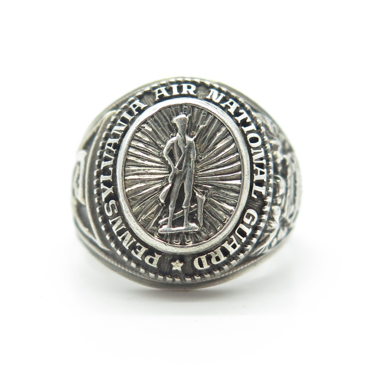National Guard 米国 ヴィンテージ ミリタリー シグネット リング 925 Sterling Silver Vintage Pennsylvania Air National Guard