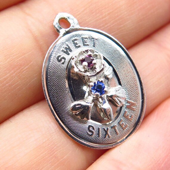 925 Sterling Silver Vintage Multi-color C Z 