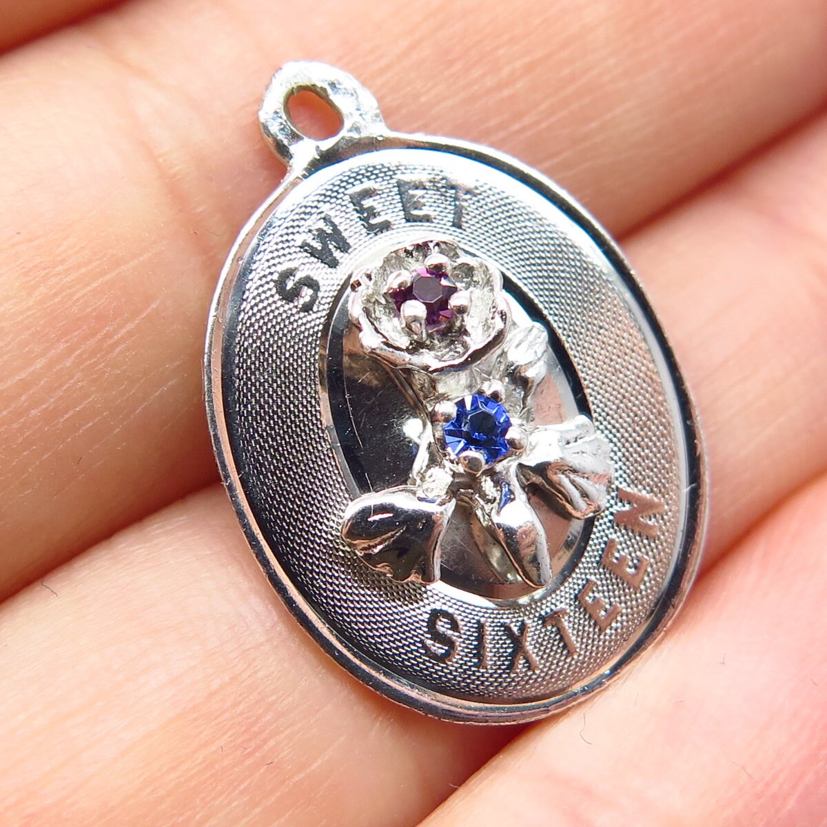 925 Sterling Silver Vintage Multi-color C Z 