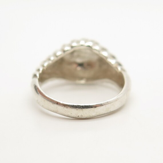 925 Sterling Silver Vintage Textured Striped Ring… - image 5