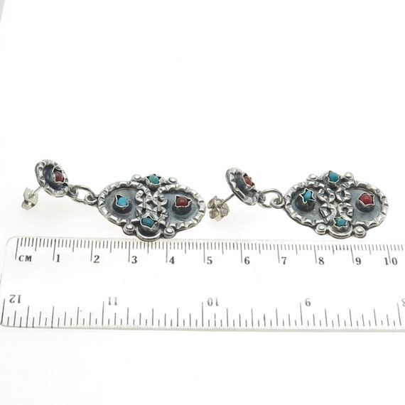 925 Sterling Silver Vintage Mexico Real Turquoise… - image 3