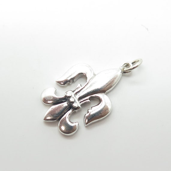 925 Sterling Silver Vintage Fleur de Lis Charm Pe… - image 5